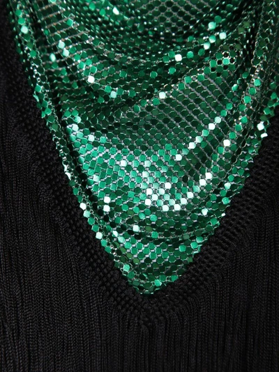 Shop Paco Rabanne Shiny Metal Scarf In Green