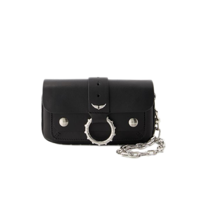 Shop Zadig & Voltaire Kate Smooth Hobo Bag - Leather - Black