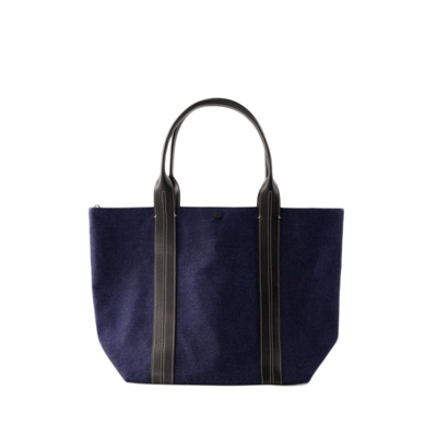 Shop Vanessa Bruno Denim Shopper Bag - Cotton - Blue Denim