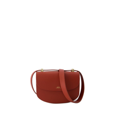 Shop Apc Geneve Mini Crossbody - Leather - Smoked Red