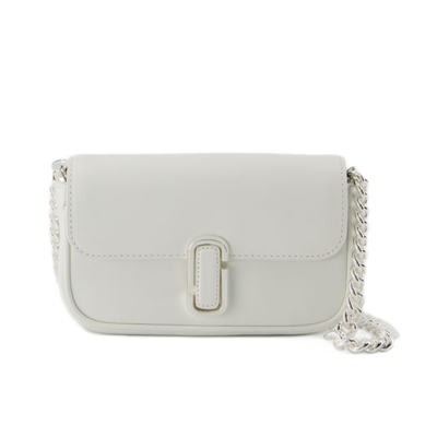 Shop Marc Jacobs The Mini Hobo Bag - Leather - Silver In White