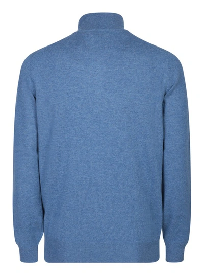 Shop Brunello Cucinelli Blue Cashmere Sweater