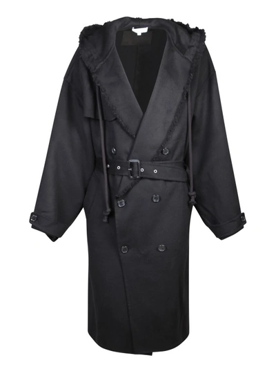 Shop Jw Anderson Hooded Black Trench Coat