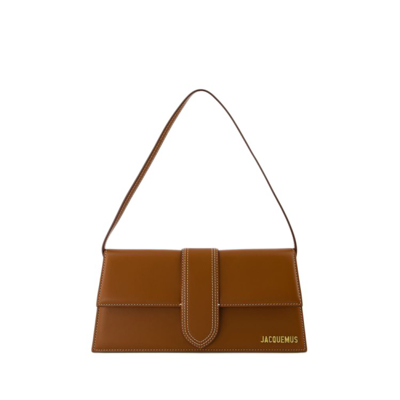 Shop Jacquemus Le Bambino Long Bag - Leather - Light Brown 2