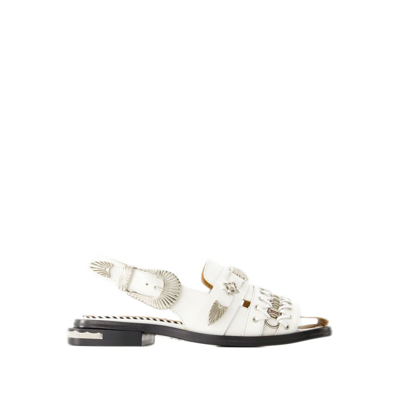 Shop Toga Sandals - Leather - White