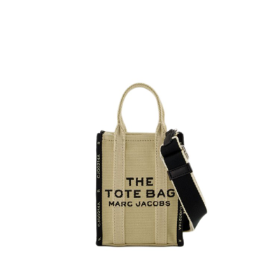 Shop Marc Jacobs The Phone Tote Bag - Cotton - Beige In Brown