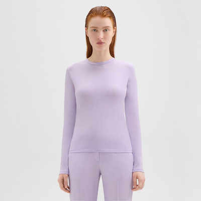Shop Theory Tiny Long-sleeve Tee In Organic Cotton In Lilac Sky
