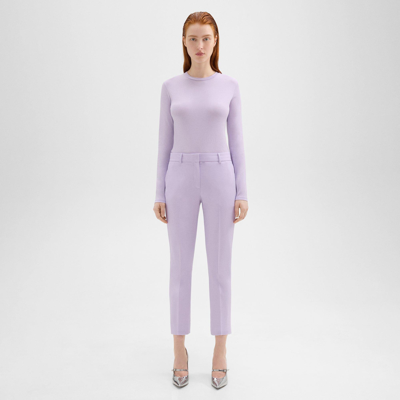 Shop Theory Treeca Pant In Good Wool In Lilac Sky