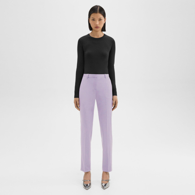 Shop Theory Treeca Full Length Pant In Good Wool In Lilac Sky