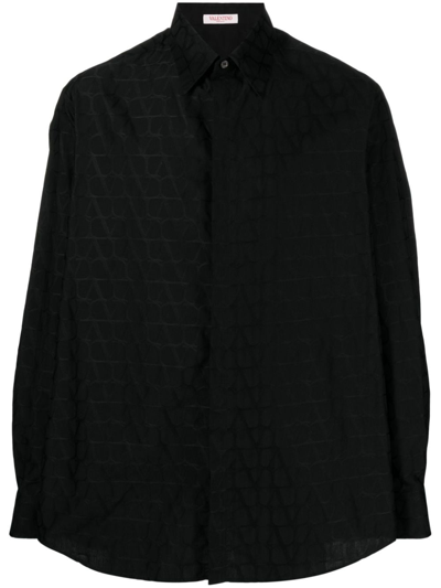 Shop Valentino Toile Iconographe Cotton Shirt In Black