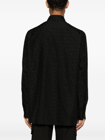 Shop Valentino Toile Iconographe Cotton Shirt In Black