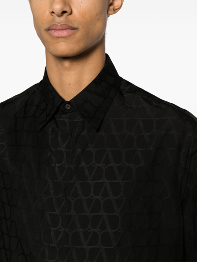Shop Valentino Toile Iconographe Cotton Shirt In Black