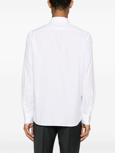 Shop Valentino Vlogo Cotton Shirt In White