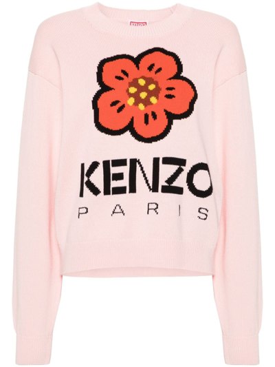 Shop Kenzo Boke Flower Cotton Jumper In Pink