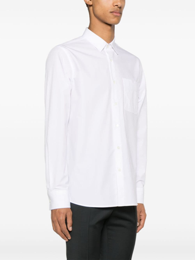 Shop Valentino Vlogo Cotton Shirt In White