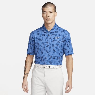 Shop Nike Men's Tour Dri-fit Golf Polo In Blue