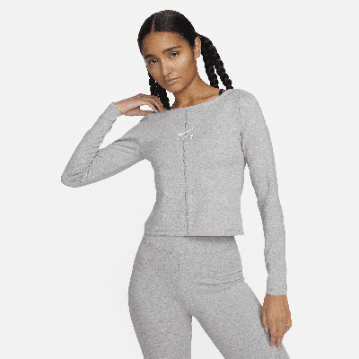 Shop Nike Women's Air Long-sleeve Top In Grey