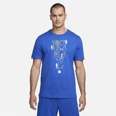 Shop Nike Men's Fitness T-shirt In Blue