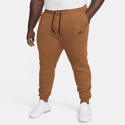 Shop Nike Men's  Sportswear Tech Fleece Jogger Pants In Brown