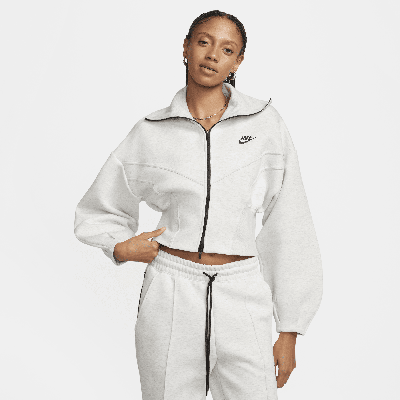 Shop Nike Women's  Sportswear Tech Fleece Loose Full-zip Track Jacket In Grey