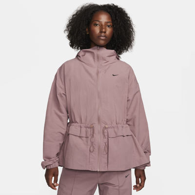 Shop Nike Women's  Sportswear Everything Wovens Oversized Hooded Jacket In Purple