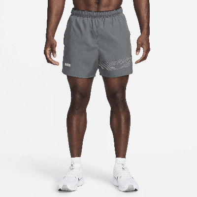 Shop Nike Men's Challenger Flash Dri-fit 5" Brief-lined Running Shorts In Grey