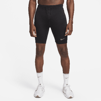 Shop Nike Men's Fast Dri-fit Brief-lined Running 1/2-length Tights In Black