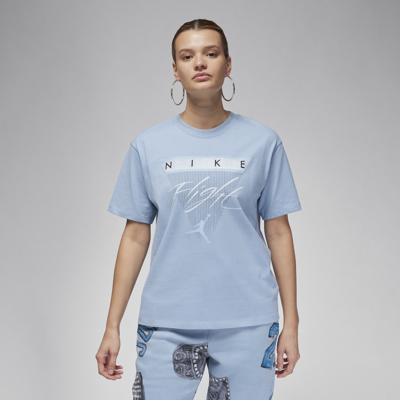 Shop Jordan Women's  Flight Heritage Graphic T-shirt In Blue