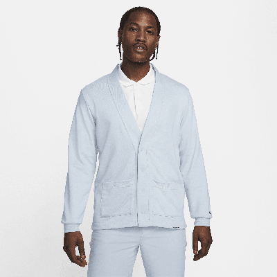 Shop Nike Men's Dri-fit Standard Issue Golf Cardigan In Blue