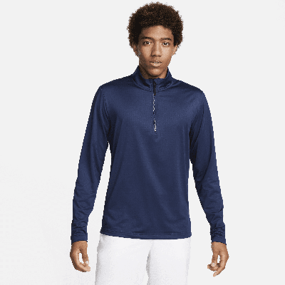 Nike Dri-fit Half Zip Golf Top In Blue