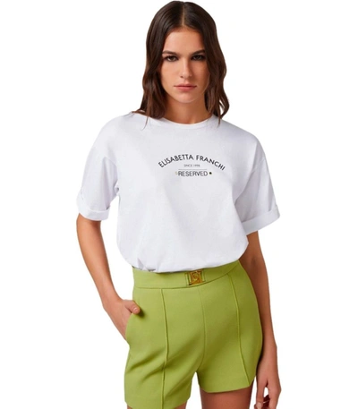 Shop Elisabetta Franchi White T-shirt With Logo