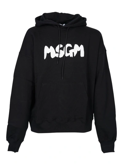 Shop Msgm Logo Sweatshirt Clothing In Black