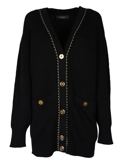 Shop Versace Cardigan Clothing In Black