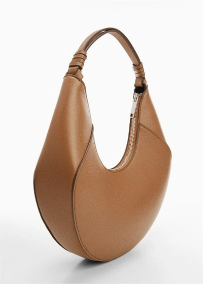 Shop Mango Leather-effect Shoulder Bag Medium Brown