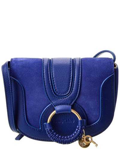 Shop See By Chloé Hana Mini Leather & Suede Crossbody In Blue