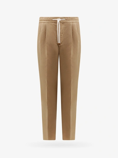 Shop Brunello Cucinelli Trouser In Beige