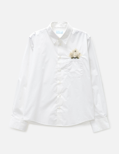 Shop 3paradis White Flowers Pocket Button Shirt