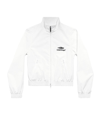 Shop Balenciaga Zip-up Sweatshirt In White
