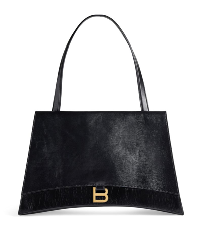 Shop Balenciaga Leather Crush On You Shoulder Bag In Black