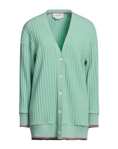 Shop Thom Browne Woman Cardigan Light Green Size 6 Cashmere
