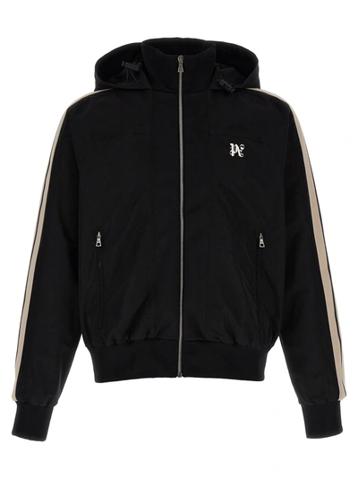 Shop Palm Angels Monogram Casual Jackets, Parka In White/black