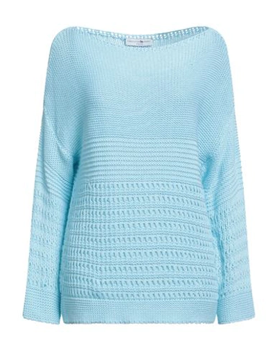 Shop Fabrication Général Paris Woman Sweater Sky Blue Size Onesize Cotton