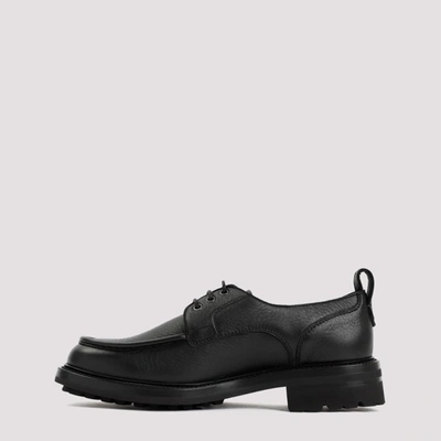 Shop Brioni Leather Derbies Shoes In Black
