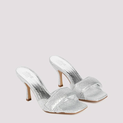Gia Borghini Silver Glitter Alodie Sandals In Grey