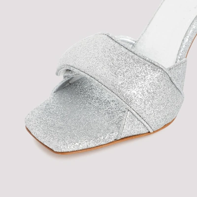 Gia Borghini Silver Glitter Alodie Sandals In Grey