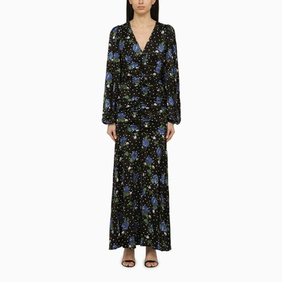 Shop Rotate Birger Christensen Floral Dress In Black