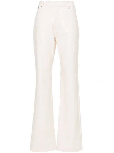 Shop Rotate Birger Christensen Rotate Textured Straight Pants In Ivory