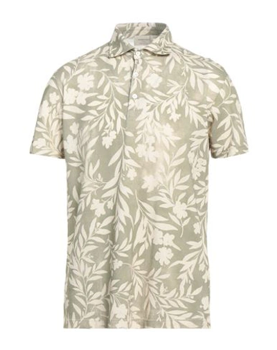 Shop Brooksfield Man Polo Shirt Sage Green Size 40 Cotton