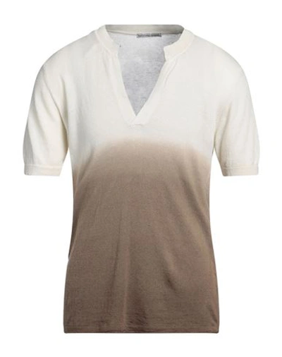 Shop Grey Daniele Alessandrini Man Sweater Khaki Size 44 Linen, Cotton In Beige
