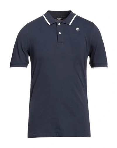 Shop K-way Man Polo Shirt Midnight Blue Size M Cotton, Elastane